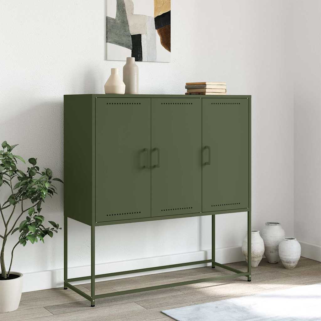 Buffet haut vert olive 100,5x39x107 cm acier - XIOS
