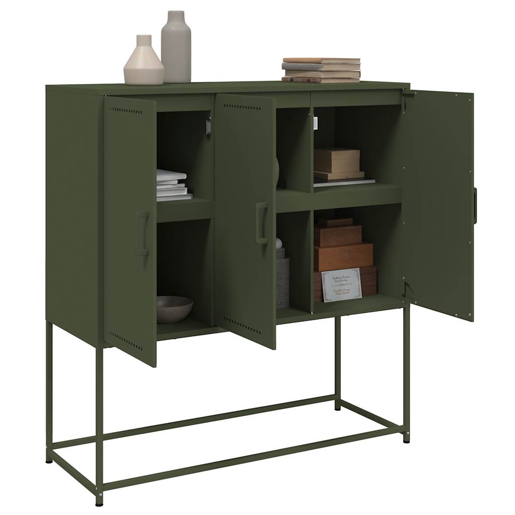 Buffet haut vert olive 100,5x39x107 cm acier - XIOS