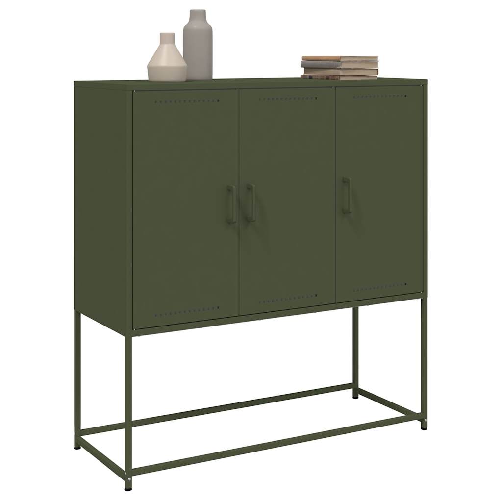 Buffet haut vert olive 100,5x39x107 cm acier - XIOS