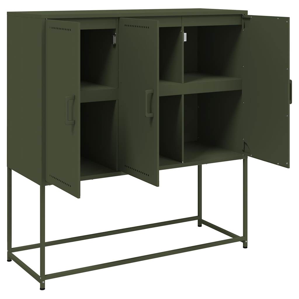 Buffet haut vert olive 100,5x39x107 cm acier - XIOS