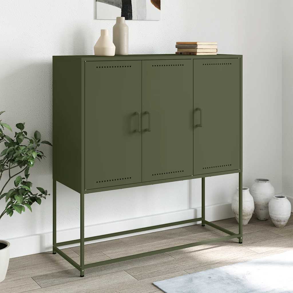 Buffet haut vert olive 100,5x39x107 cm acier - XIOS