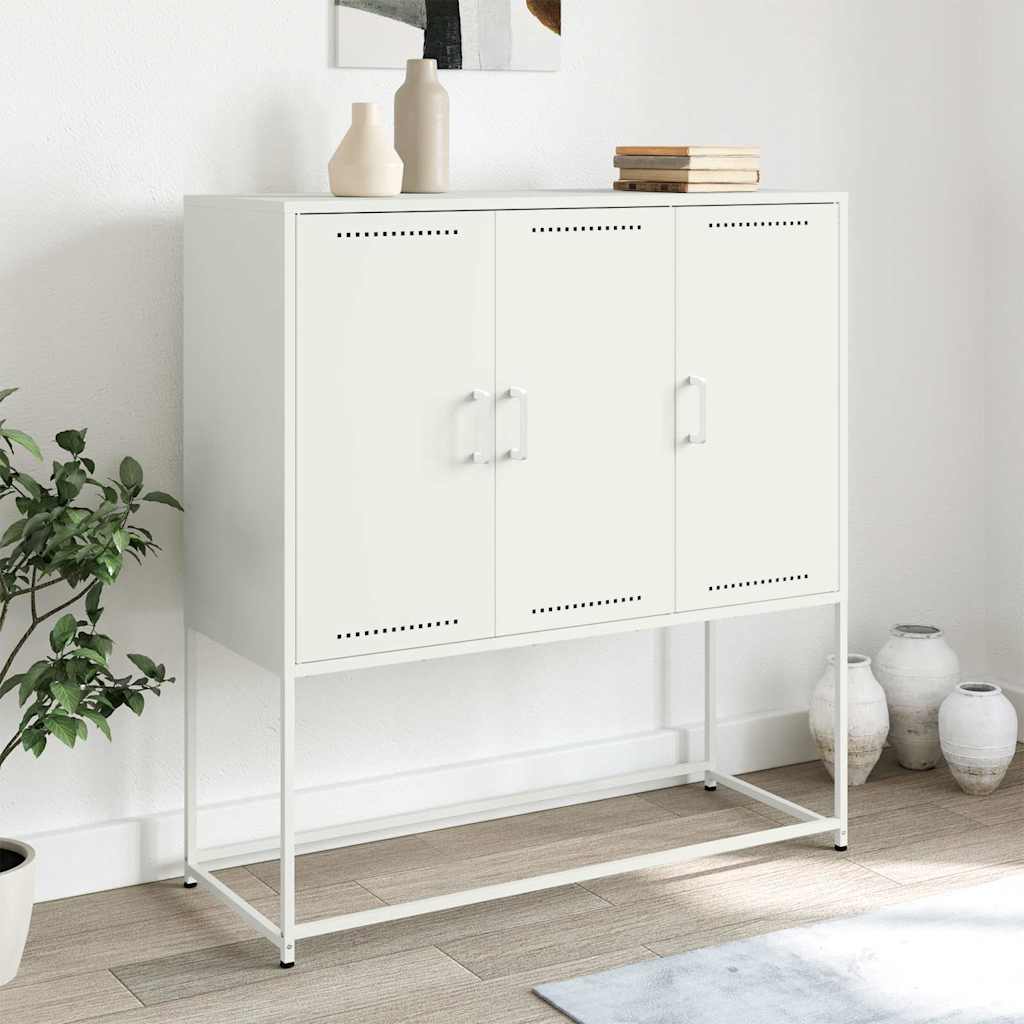 Buffet haut blanc 100,5x39x107 cm acier - XIOS