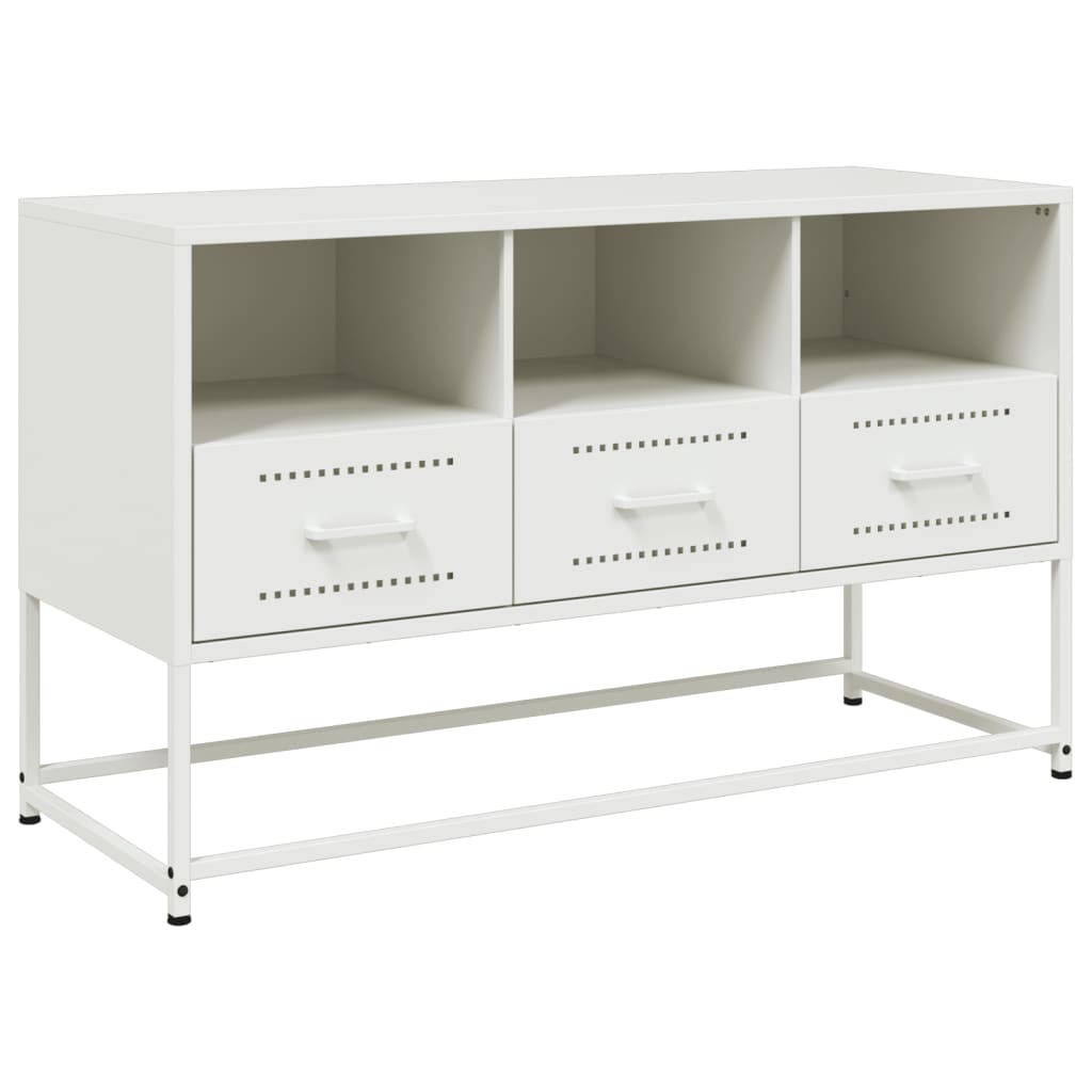 Meuble TV blanc 100,5x39x60,5 cm acier - XIOS
