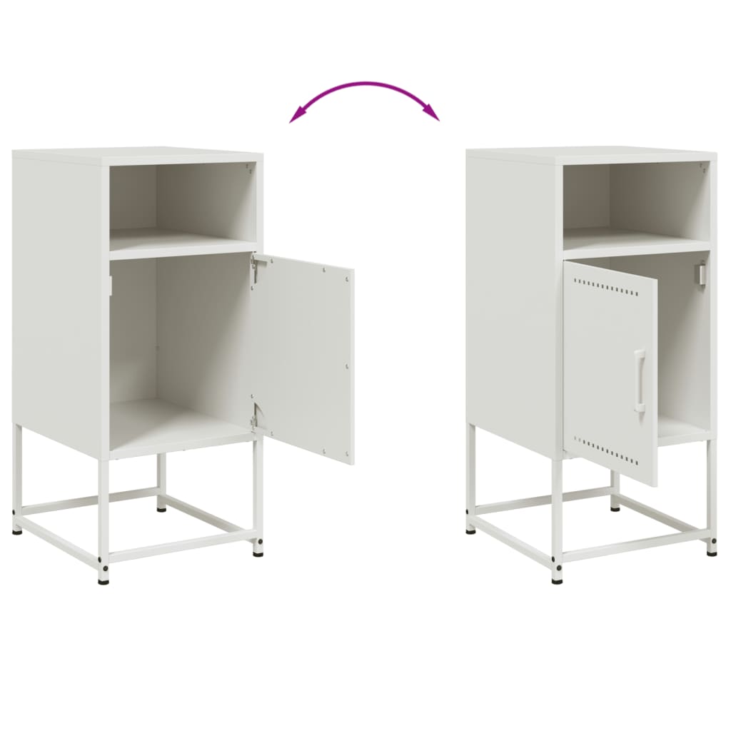 Tables de chevet 2 pcs blanc 36x39x78 cm acier - XIOS