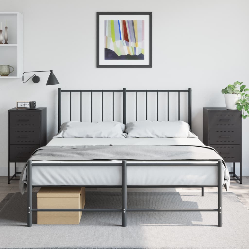 Tables de chevet 2 pcs noir 36x39x78 cm acier - XIOS