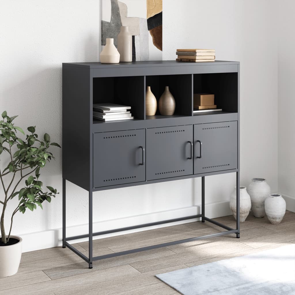 Buffet anthracite 100,5x39x107 cm acier - XIOS