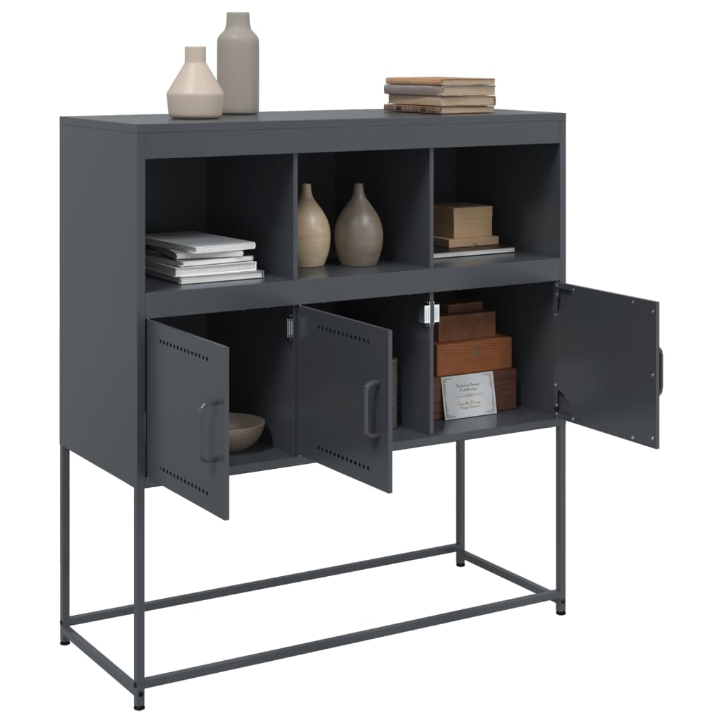 Buffet anthracite 100,5x39x107 cm acier - XIOS