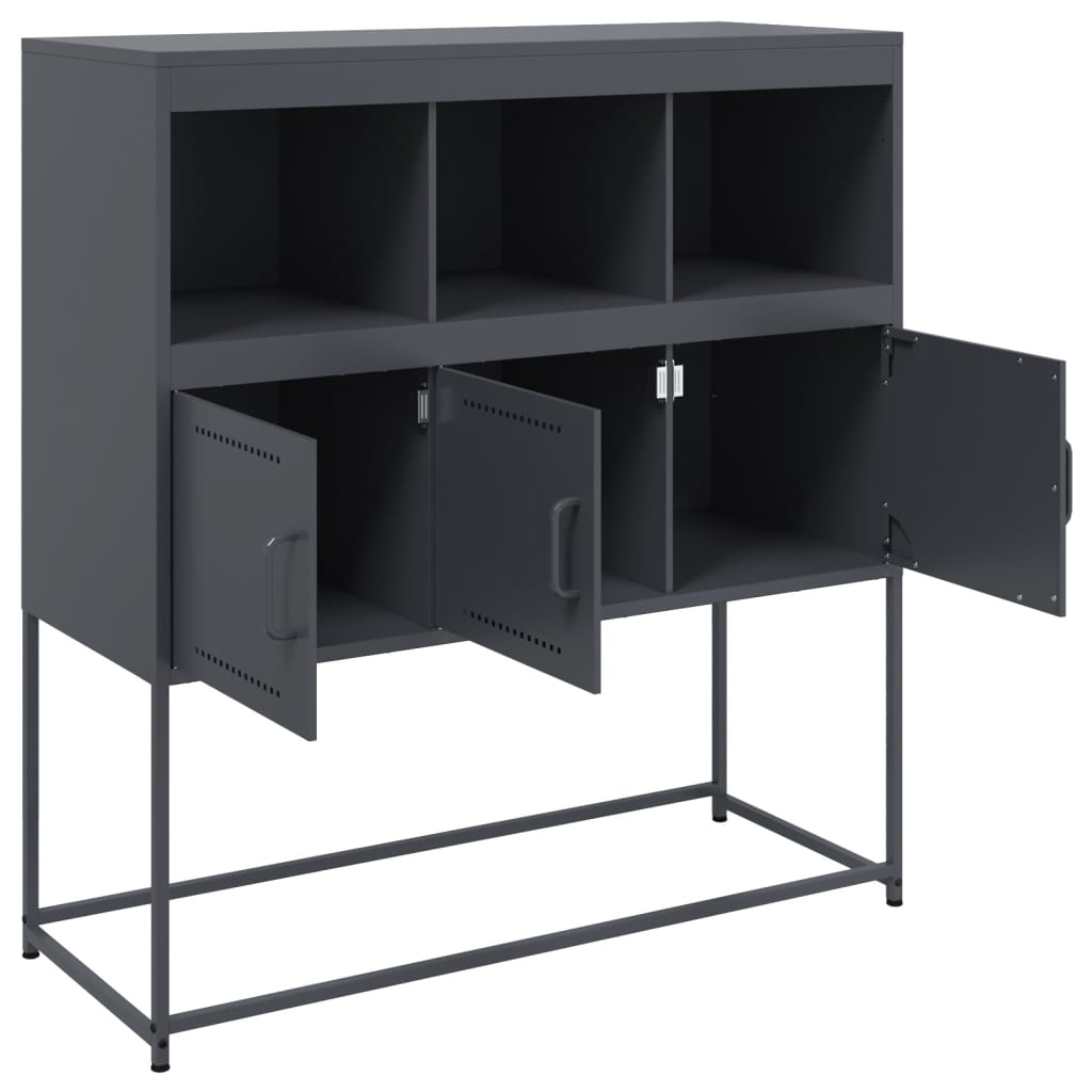 Buffet anthracite 100,5x39x107 cm acier - XIOS