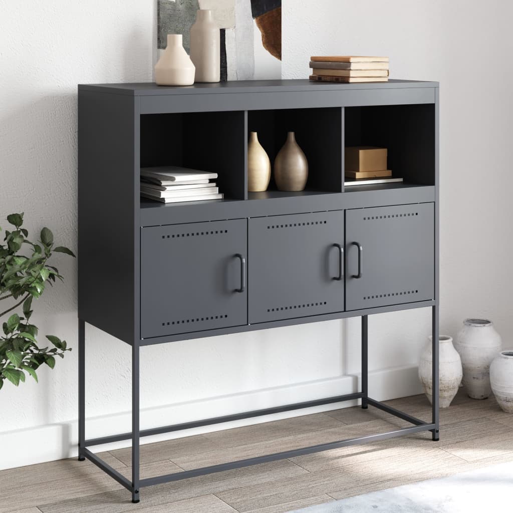 Buffet anthracite 100,5x39x107 cm acier - XIOS