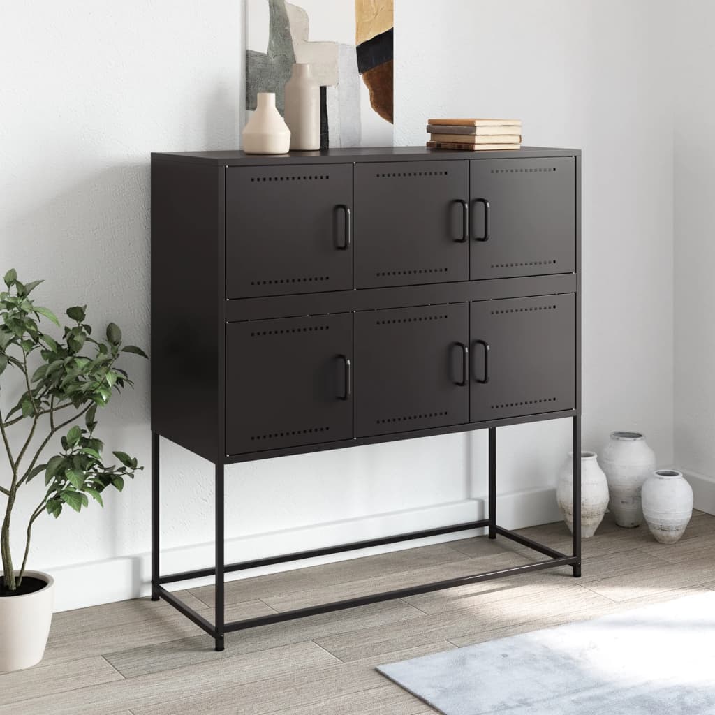Buffet noir 100,5x39x107 cm acier - XIOS