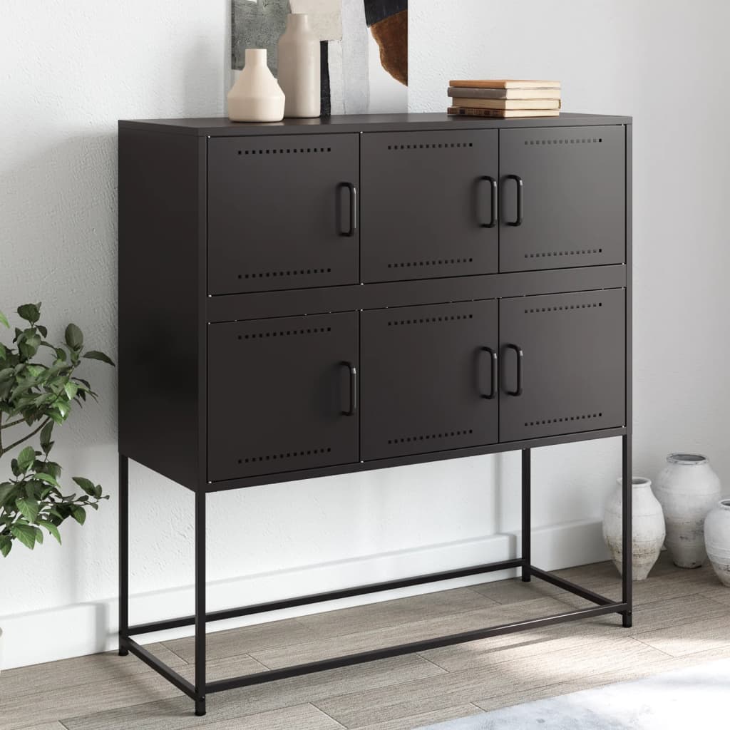 Buffet noir 100,5x39x107 cm acier - XIOS