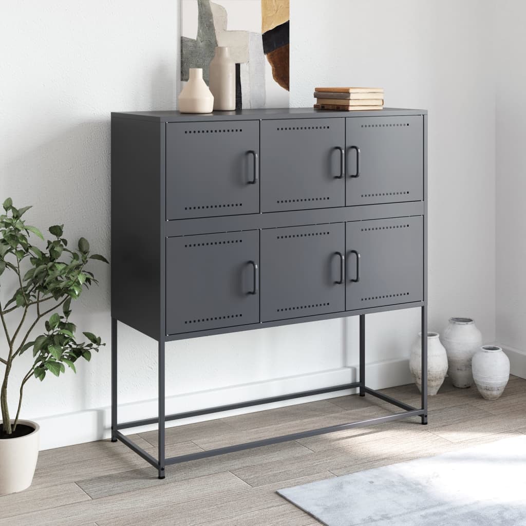 Buffet anthracite 100,5x39x107 cm acier - XIOS