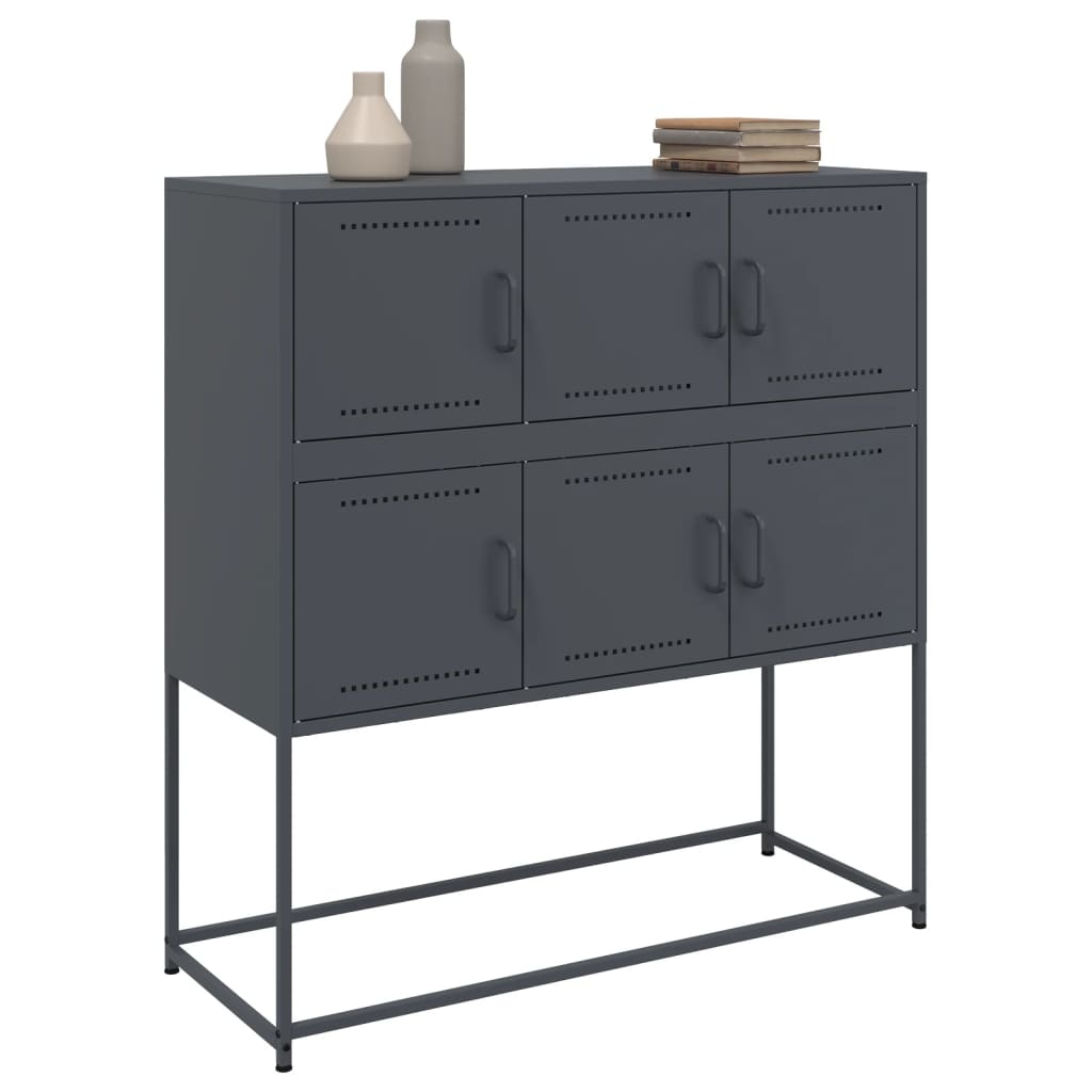 Buffet anthracite 100,5x39x107 cm acier - XIOS