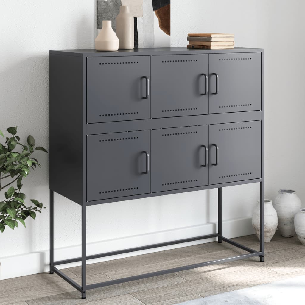 Buffet anthracite 100,5x39x107 cm acier - XIOS