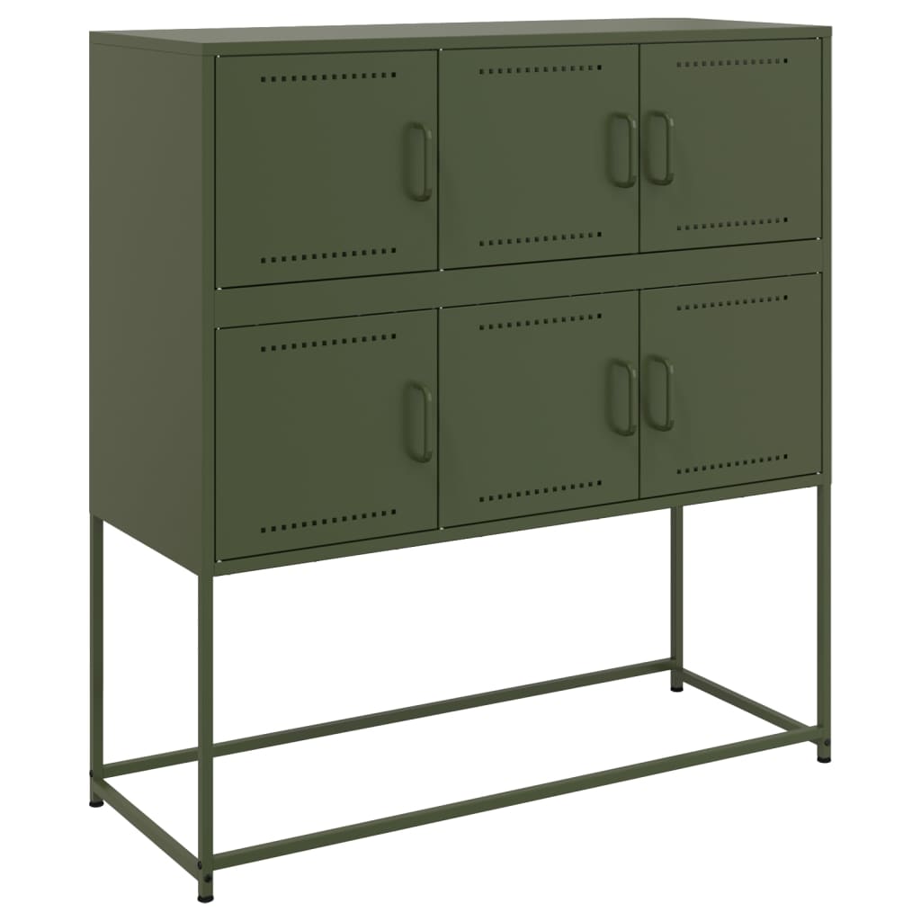 Buffet vert olive 100,5x39x107 cm acier - XIOS