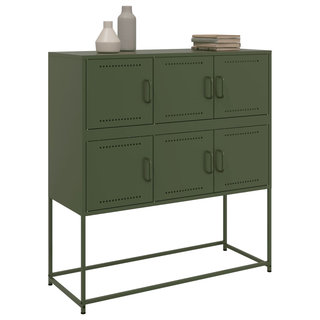Buffet vert olive 100,5x39x107 cm acier - XIOS