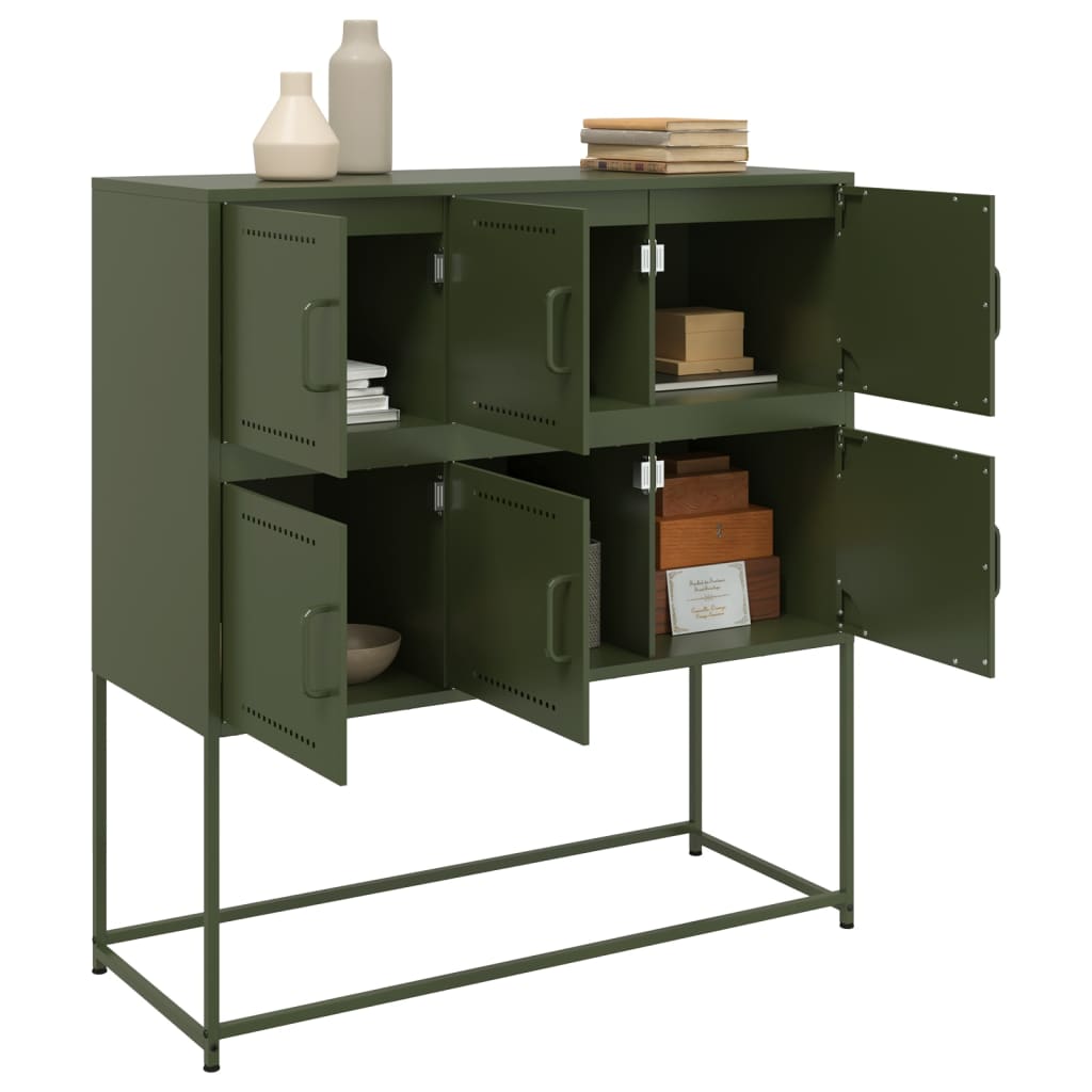Buffet vert olive 100,5x39x107 cm acier - XIOS