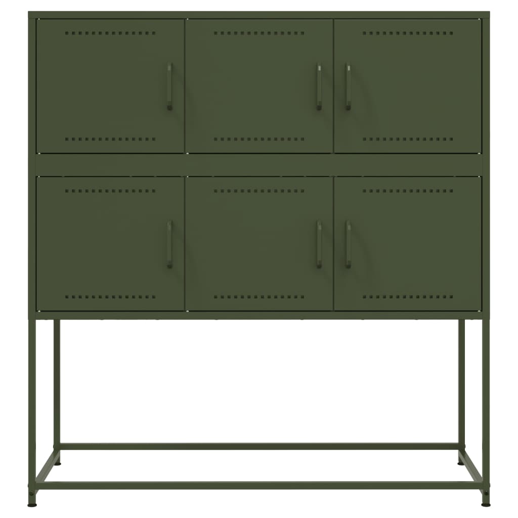 Buffet vert olive 100,5x39x107 cm acier - XIOS