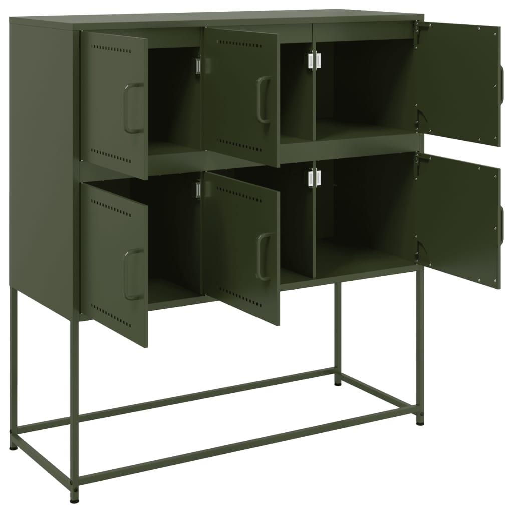 Buffet vert olive 100,5x39x107 cm acier - XIOS