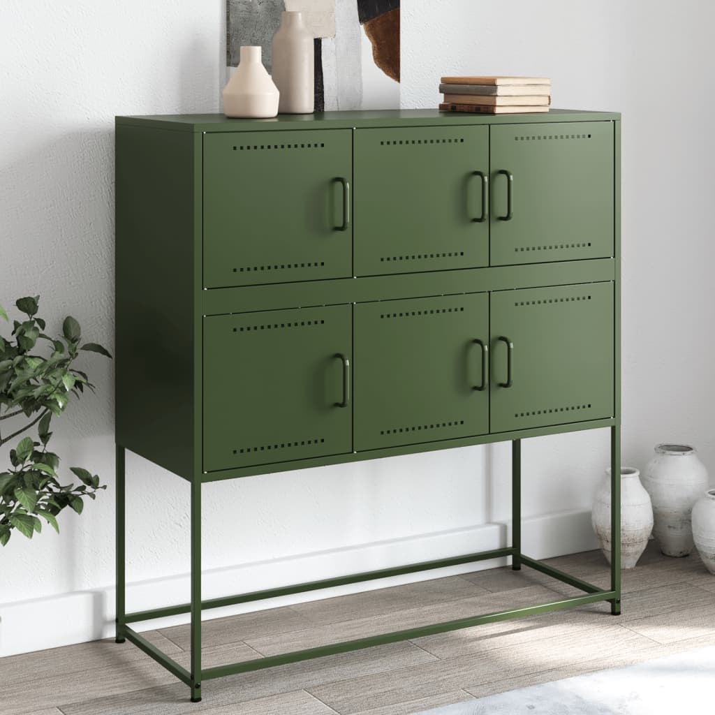 Buffet vert olive 100,5x39x107 cm acier - XIOS