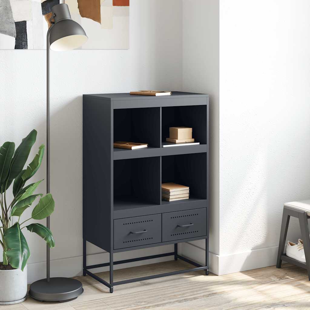 Buffet haut anthracite 68x39x111,5 cm acier - XIOS