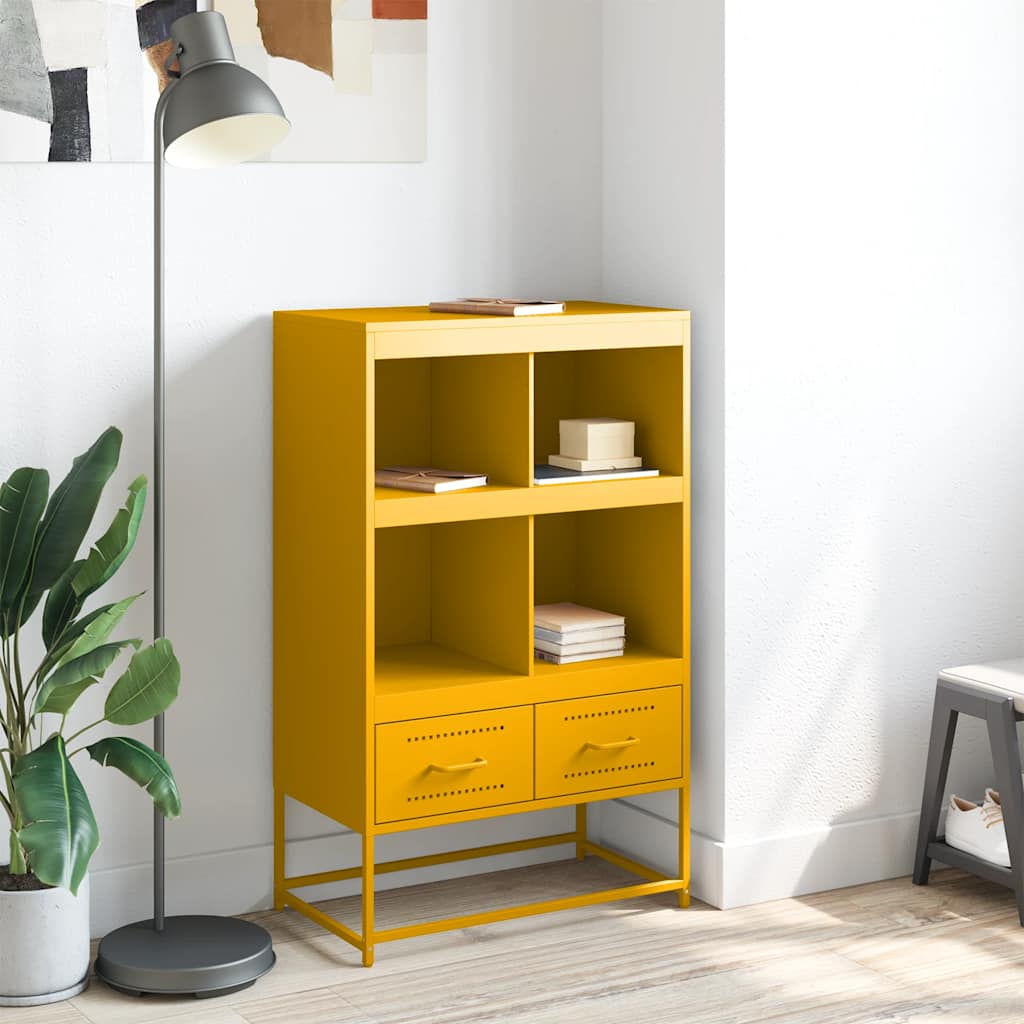 Buffet haut jaune moutarde 68x39x111,5 cm acier - XIOS