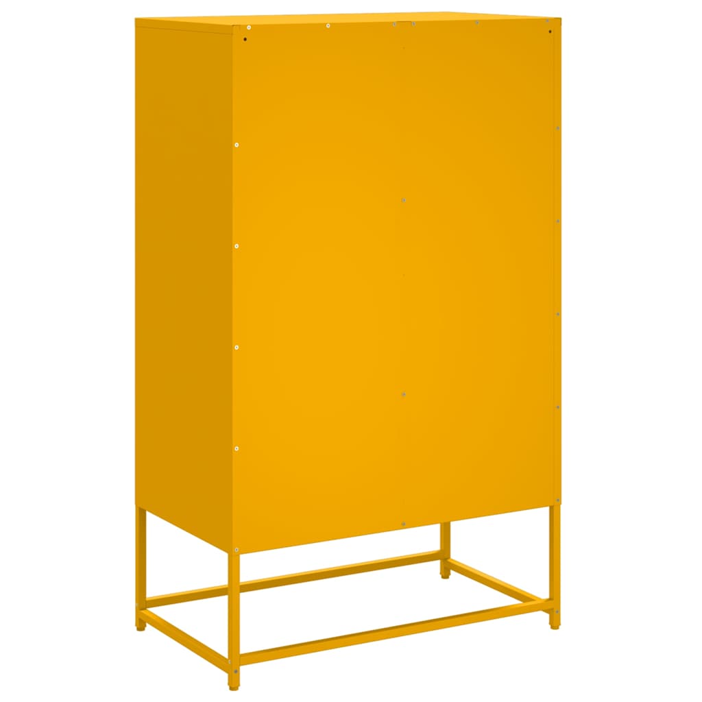 Buffet haut jaune moutarde 68x39x111,5 cm acier - XIOS