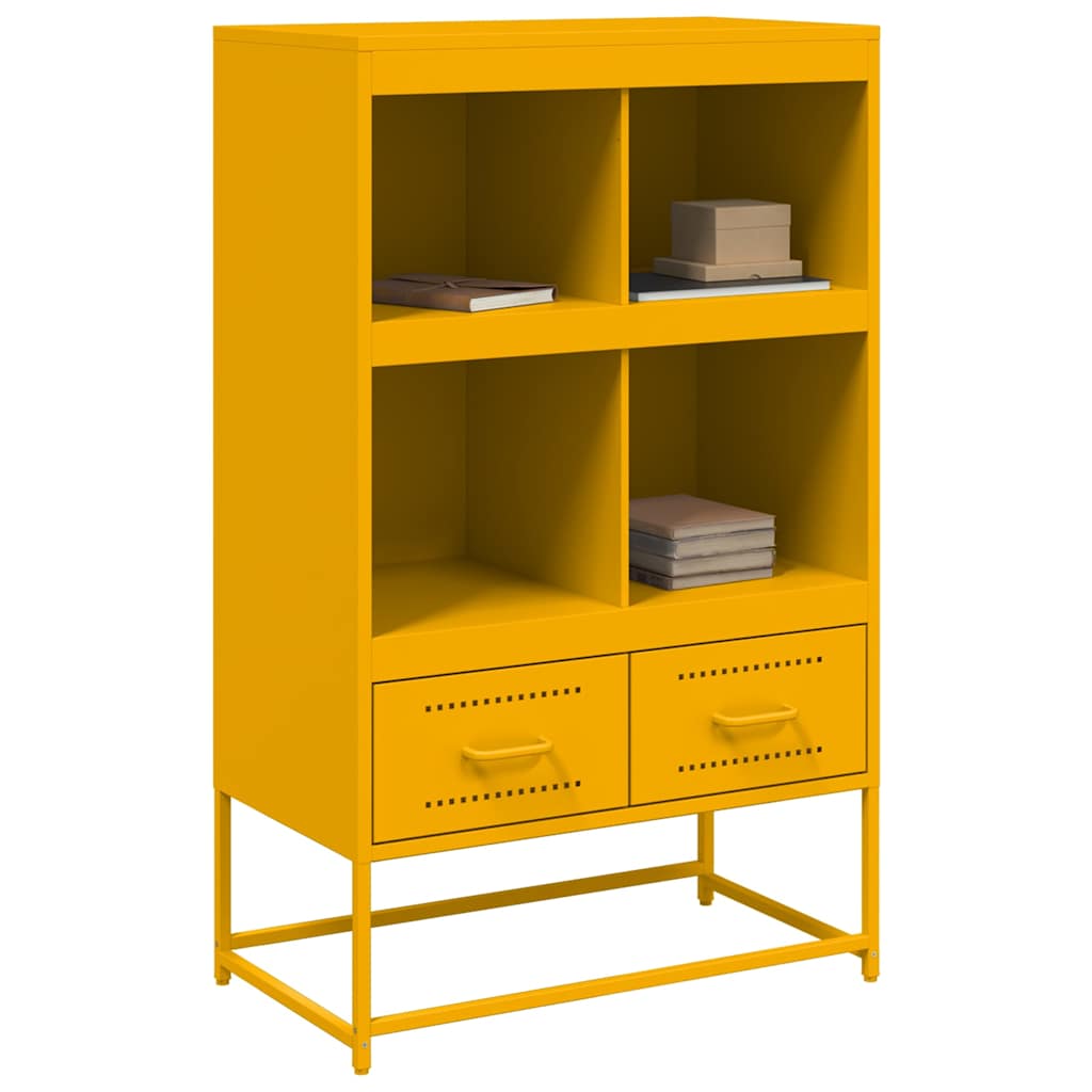 Buffet haut jaune moutarde 68x39x111,5 cm acier - XIOS