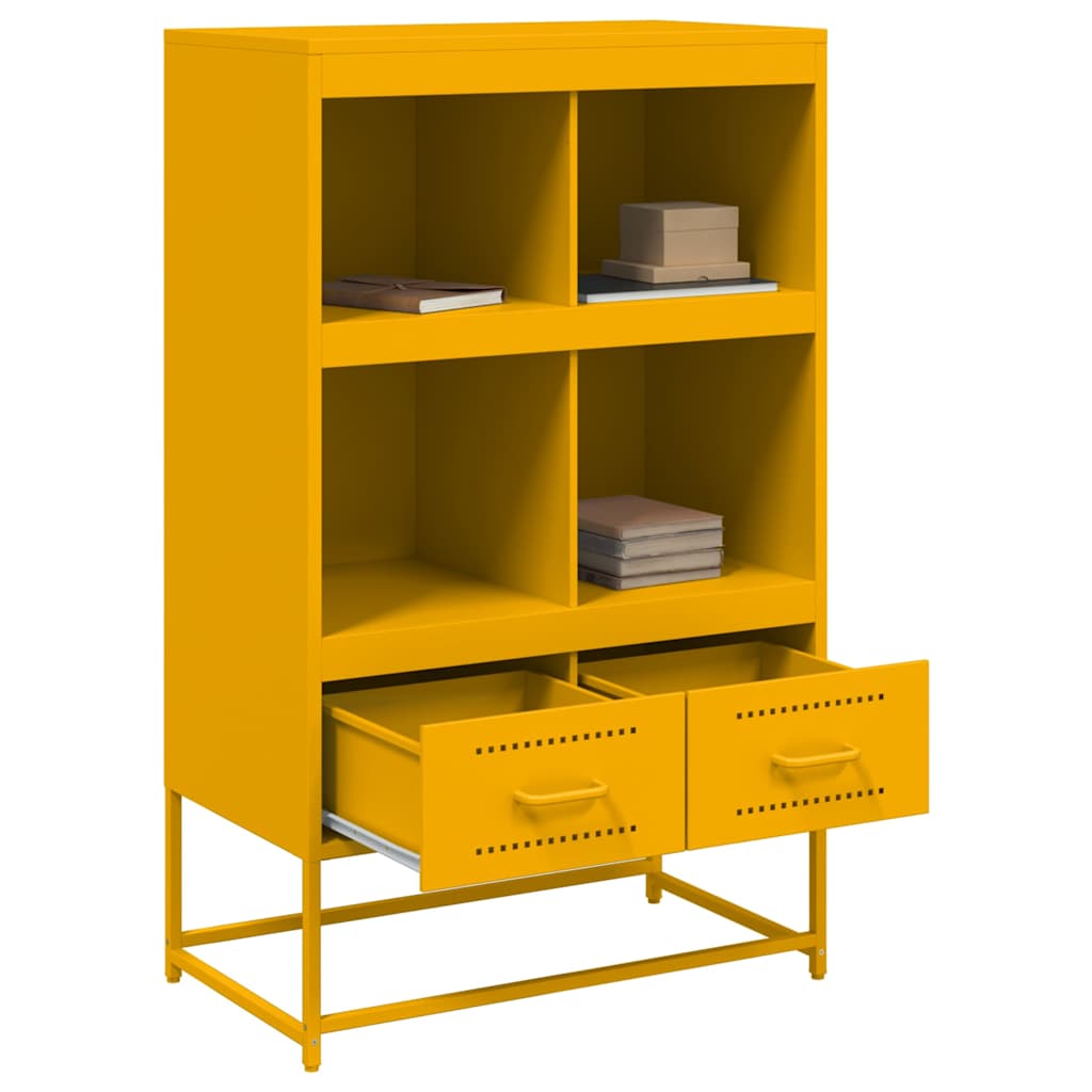 Buffet haut jaune moutarde 68x39x111,5 cm acier - XIOS