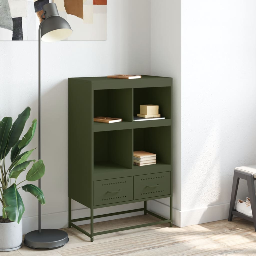 Buffet haut vert olive 68,5x39x111,5 cm acier laminé à froid - XIOS