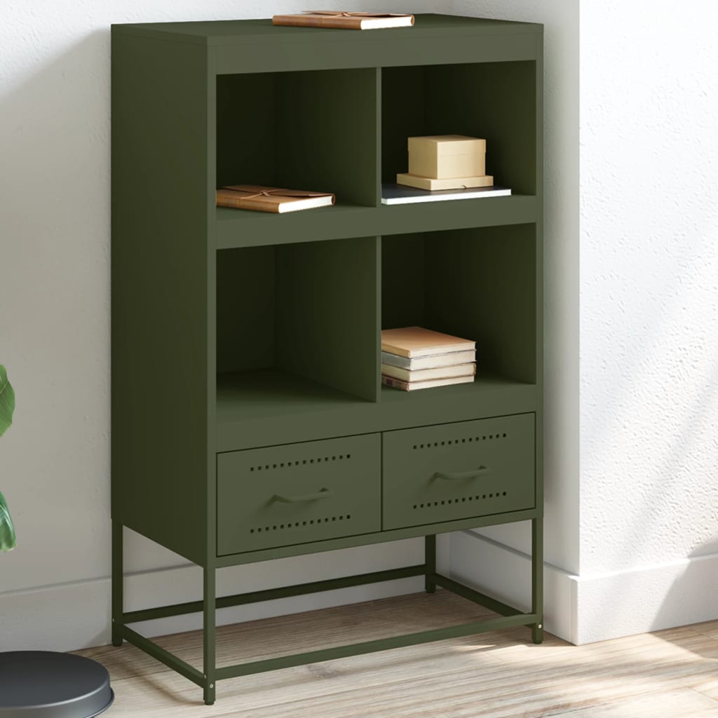 Buffet haut vert olive 68,5x39x111,5 cm acier laminé à froid - XIOS