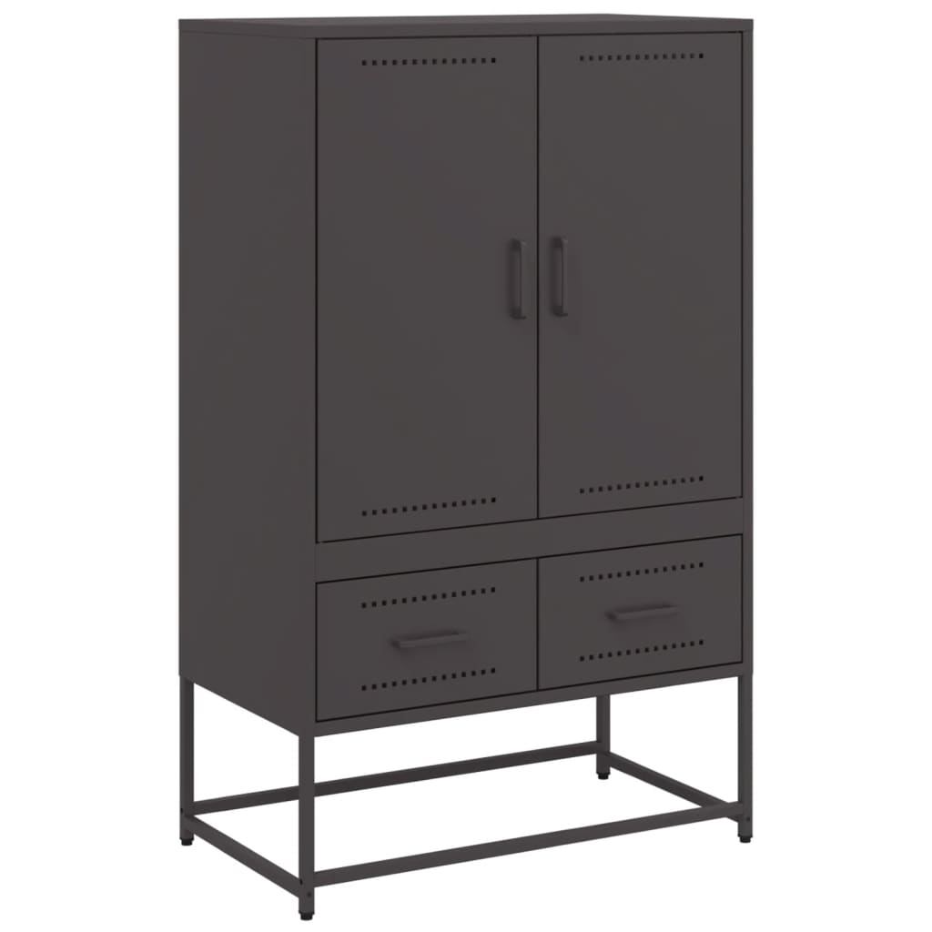 Buffet haut noir 68x39x111,5 cm acier - XIOS