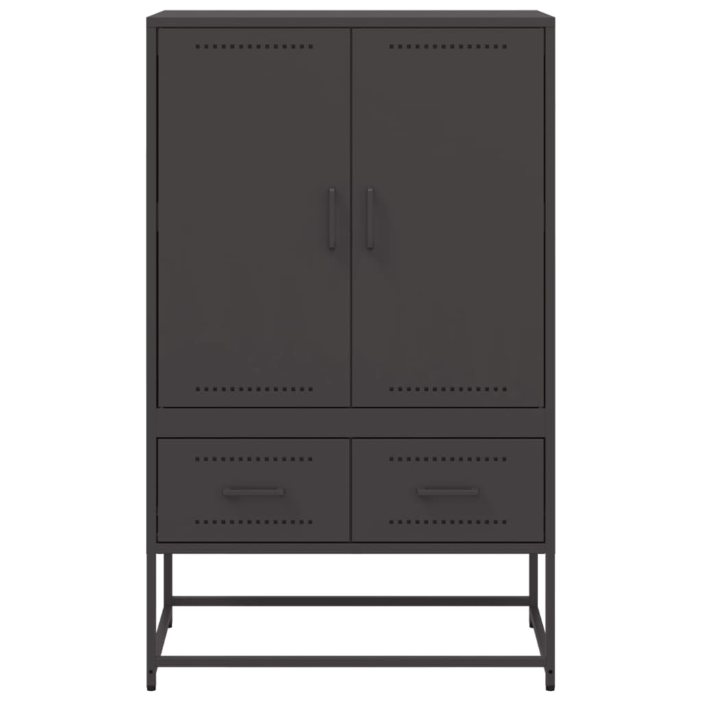 Buffet haut noir 68x39x111,5 cm acier - XIOS