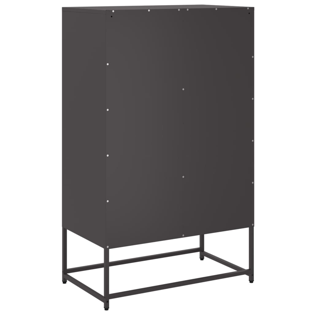 Buffet haut noir 68x39x111,5 cm acier - XIOS