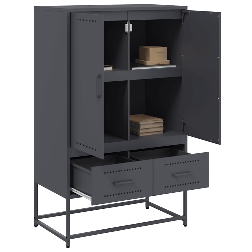 Buffet haut anthracite 68x39x111,5 cm acier - XIOS