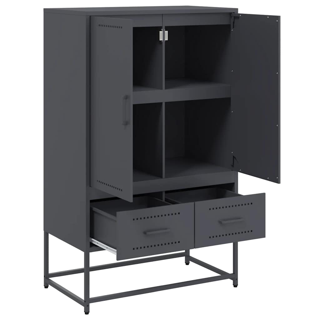 Buffet haut anthracite 68x39x111,5 cm acier - XIOS