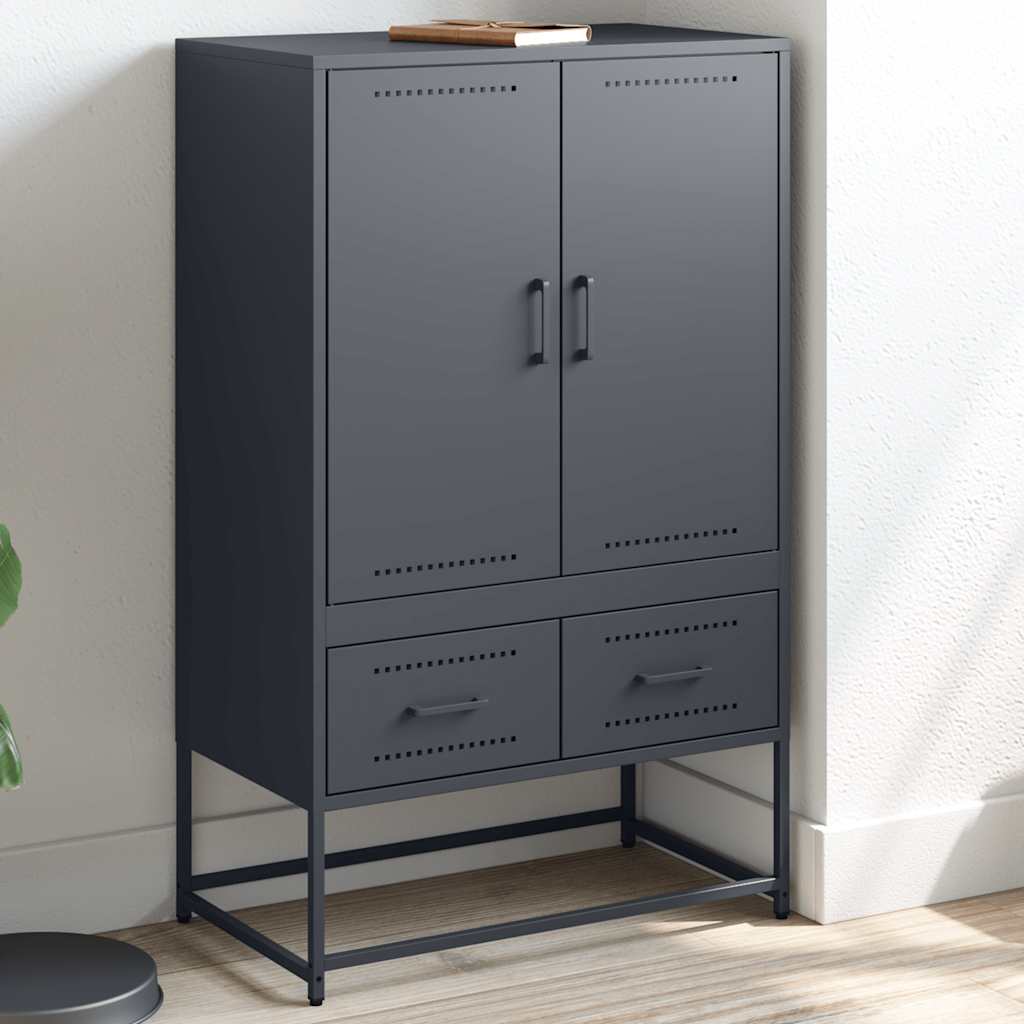 Buffet haut anthracite 68x39x111,5 cm acier - XIOS
