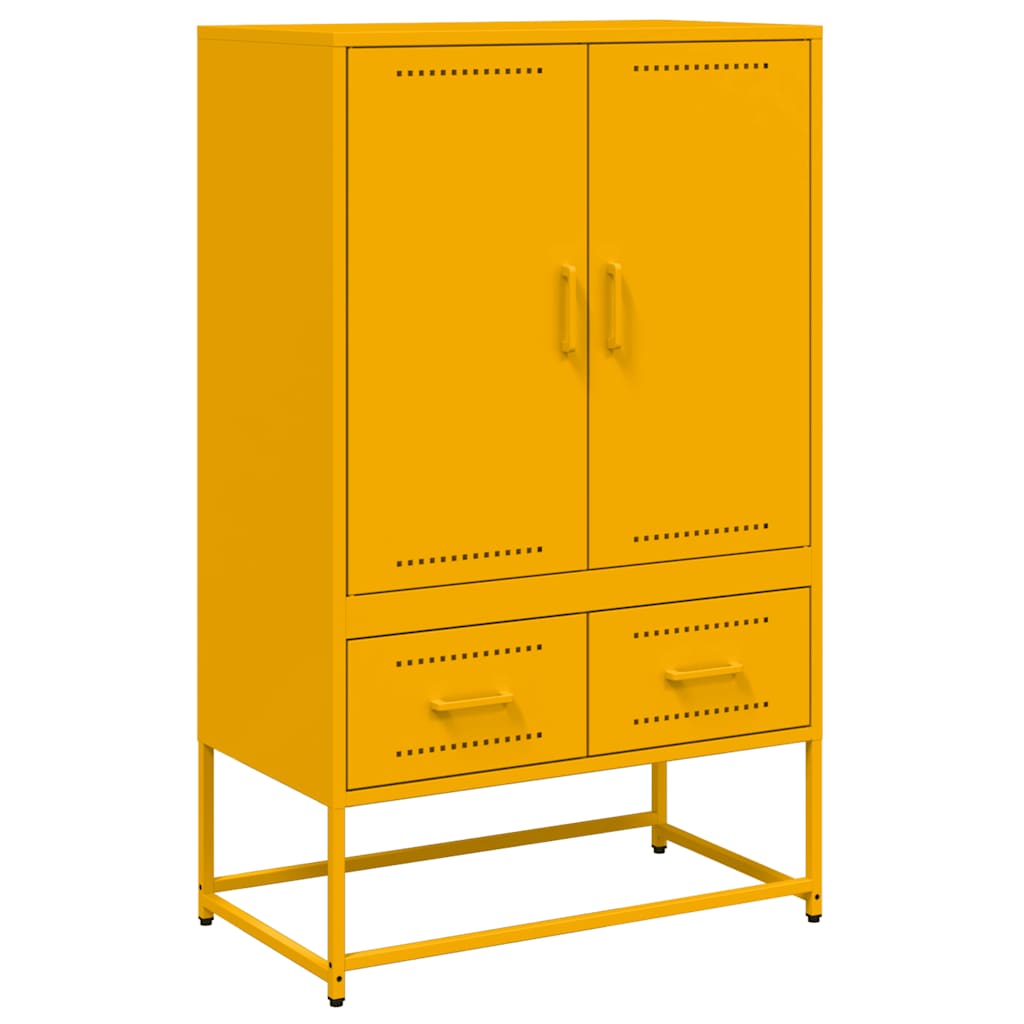 Buffet haut jaune moutarde 68x39x111,5 cm acier - XIOS