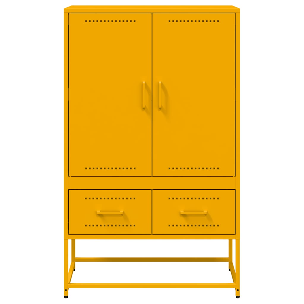 Buffet haut jaune moutarde 68x39x111,5 cm acier - XIOS