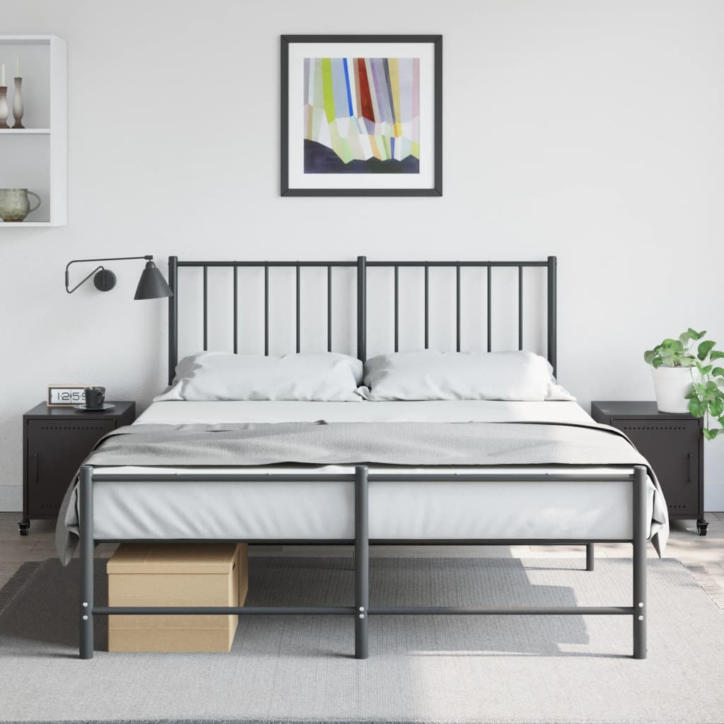 Tables de chevet 2 pcs noir 36x39x43,5 cm acier - XIOS