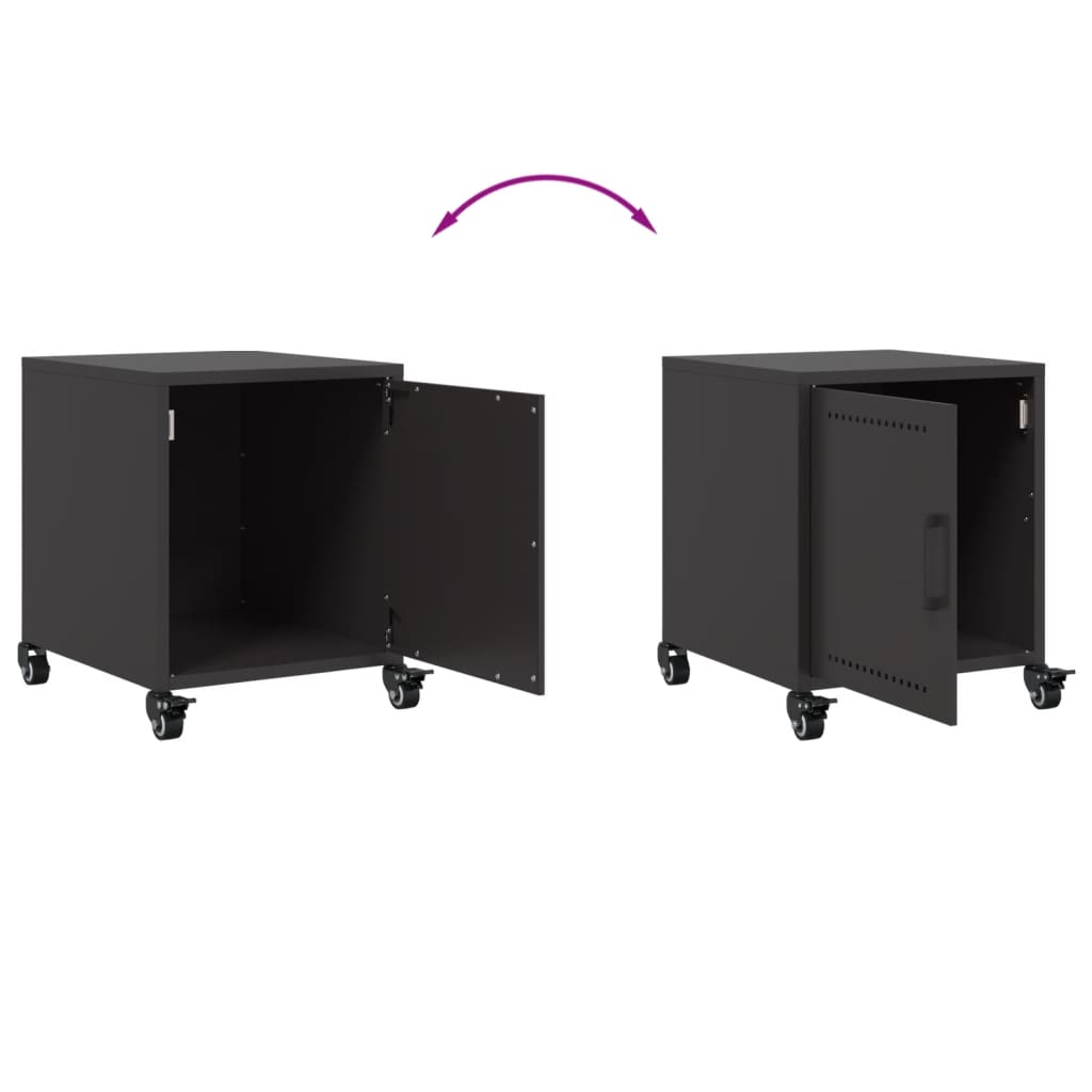 Tables de chevet 2 pcs noir 36x39x43,5 cm acier - XIOS