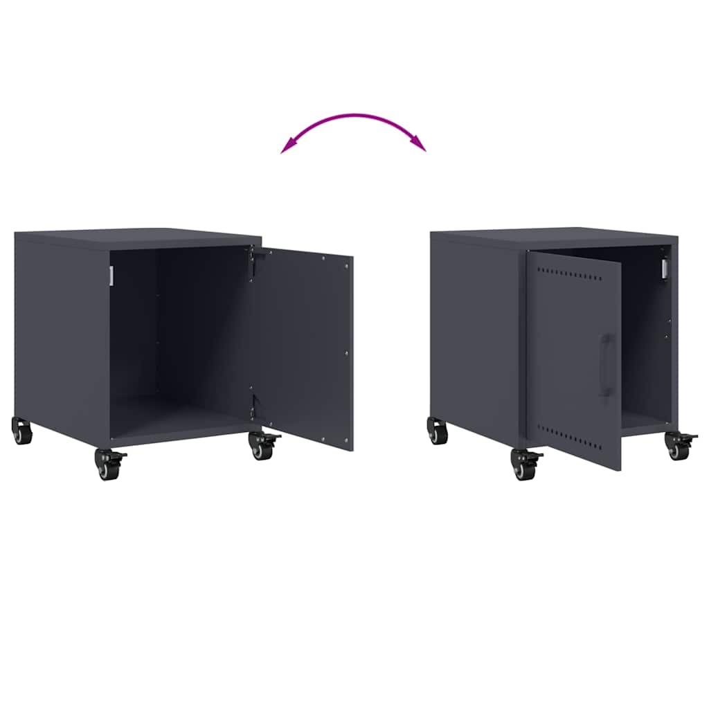 Tables de chevet 2 pcs anthracite 36x39x43,5 cm acier - XIOS