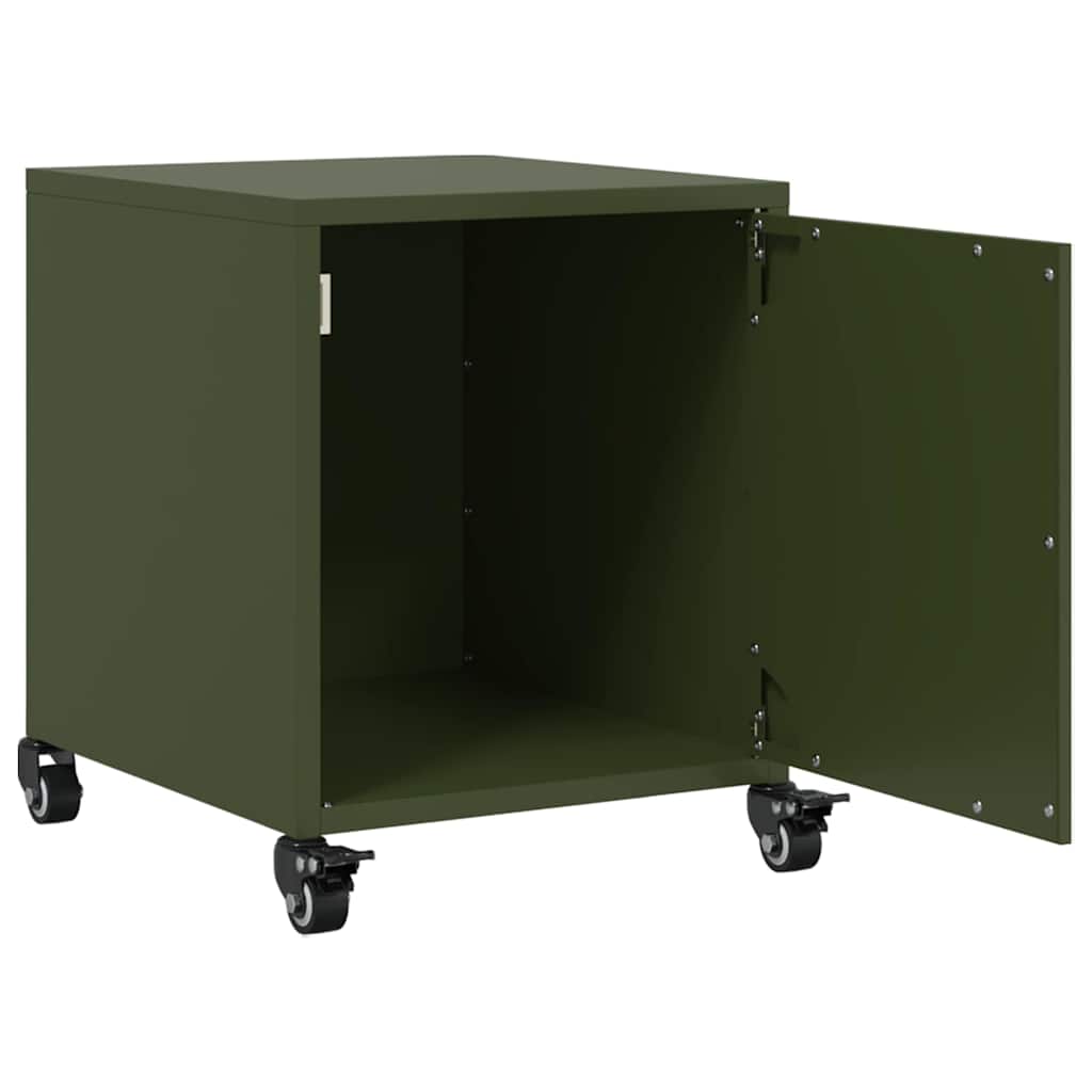 Tables de chevet 2 pcs vert olive 36x39x43,5 cm acier - XIOS