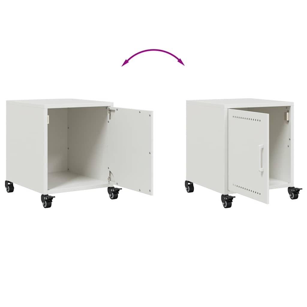 Tables de chevet 2 pcs blanc 36x39x43,5 cm acier - XIOS