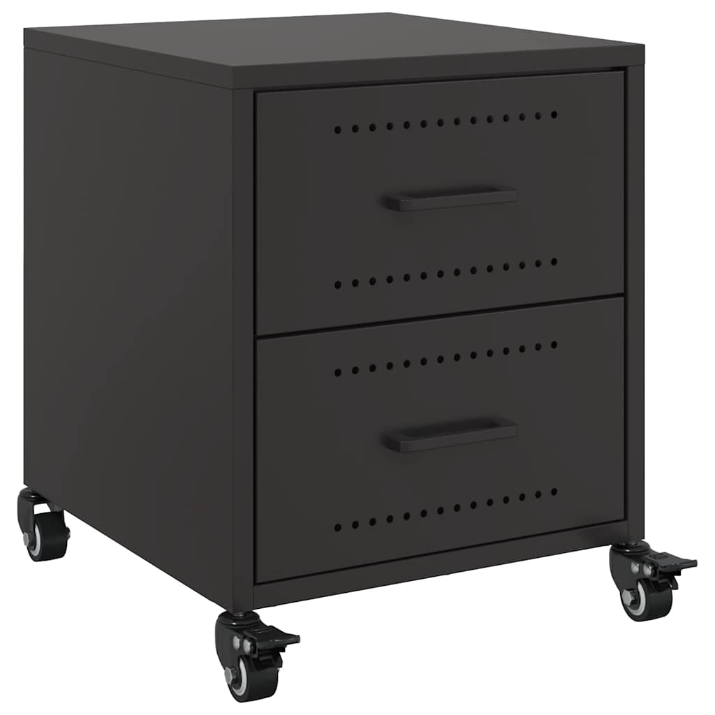 Tables de chevet 2 pcs noir 36x39x43,5 cm acier - XIOS
