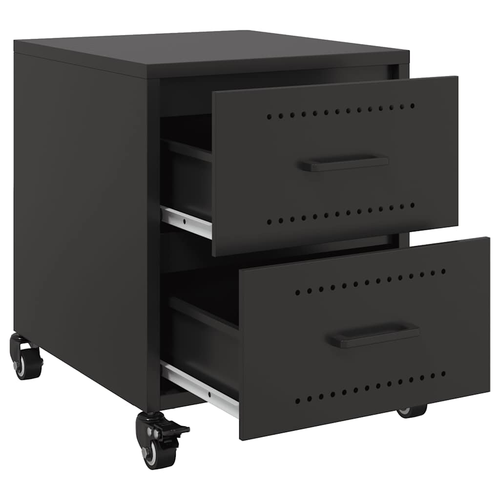 Tables de chevet 2 pcs noir 36x39x43,5 cm acier - XIOS