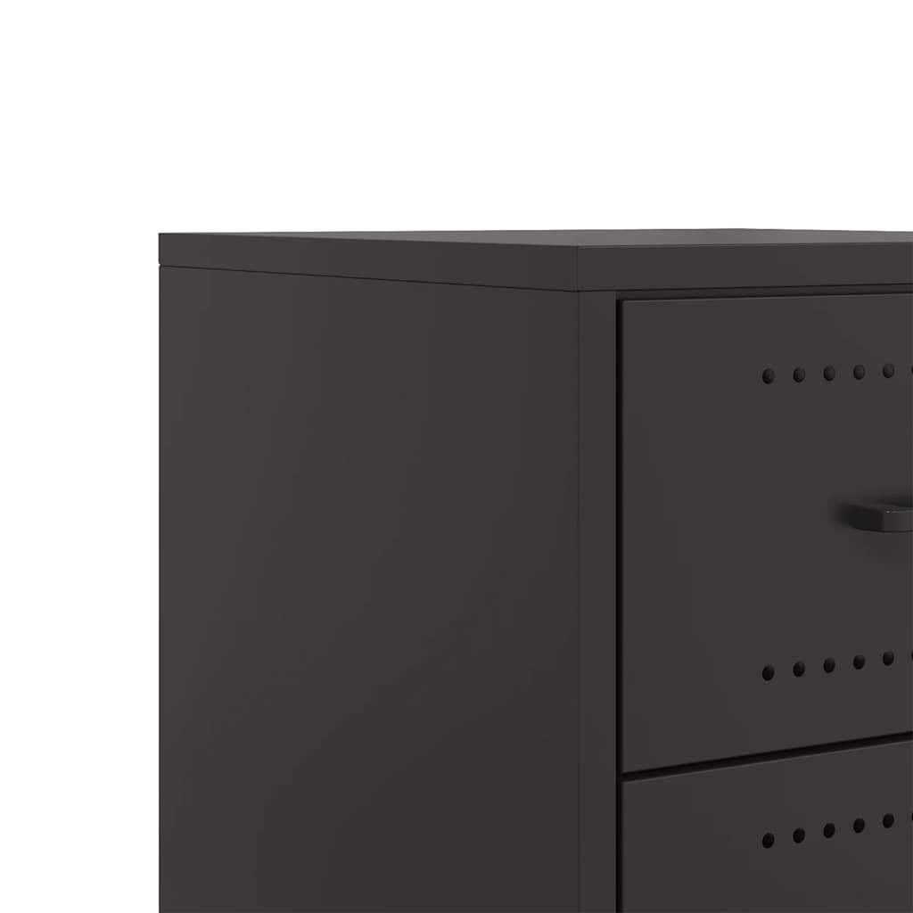 Tables de chevet 2 pcs noir 36x39x43,5 cm acier - XIOS