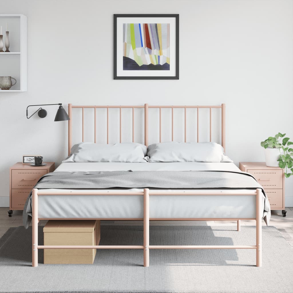 Tables de chevet 2 pcs rose 36x39x43,5 cm acier - XIOS