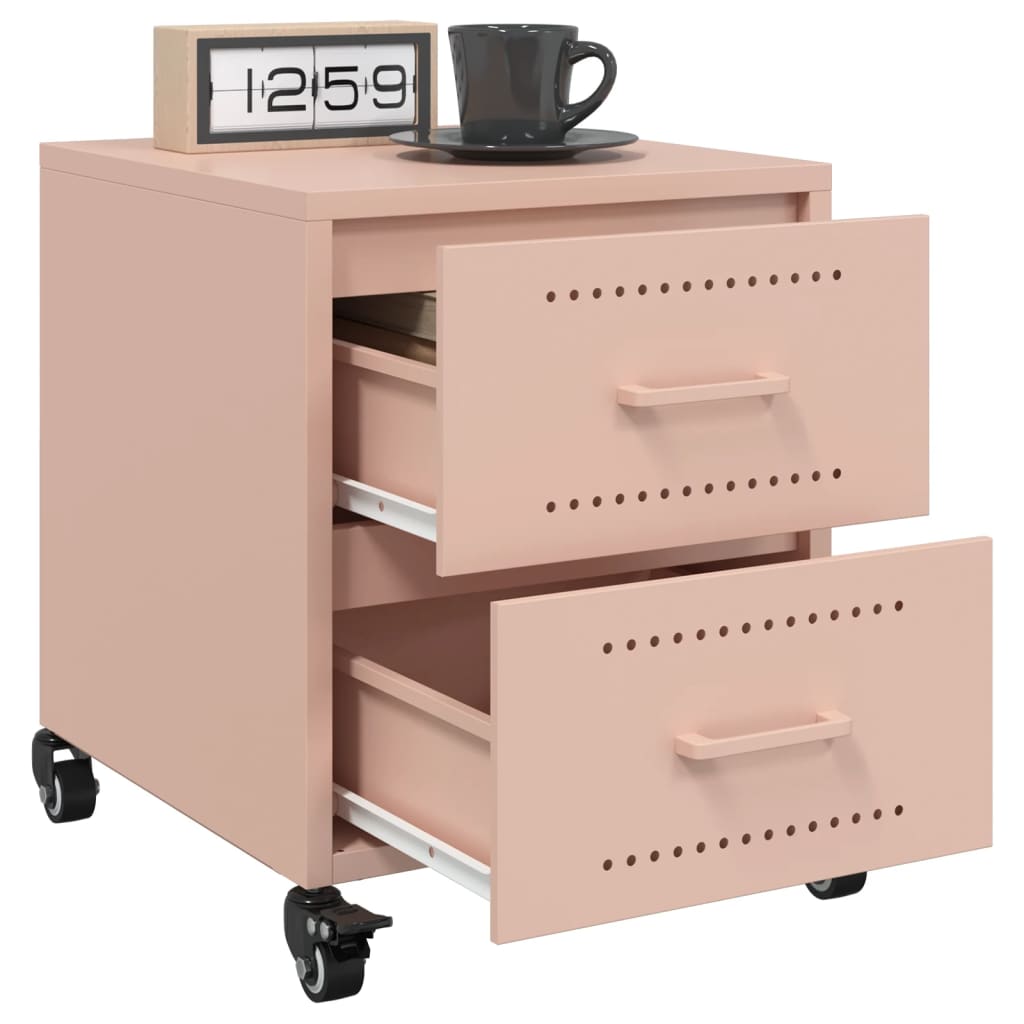 Tables de chevet 2 pcs rose 36x39x43,5 cm acier - XIOS