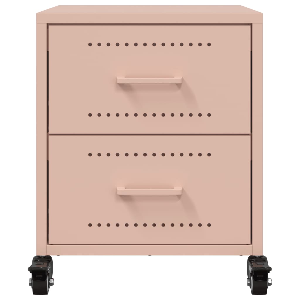 Tables de chevet 2 pcs rose 36x39x43,5 cm acier - XIOS